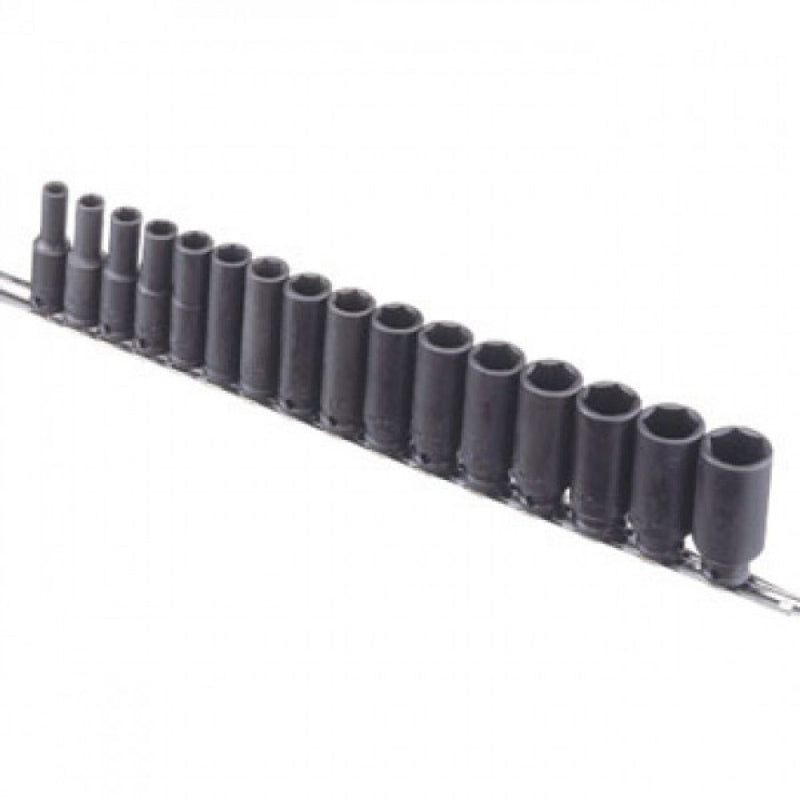 Genius 16Pc 3/8" Drive Deep Impact Socket Set Rail