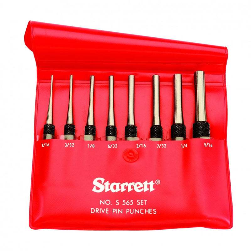 Drive Pin Punch Set 8pce S565PC Starrett C/W POUCH