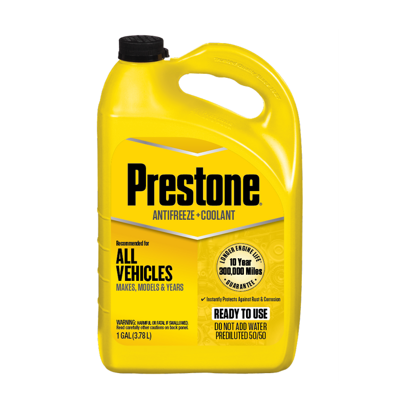 2 x Prestone 50/50 Premix Long Life A/Freeze Coolant All Makes All Models 3.78L