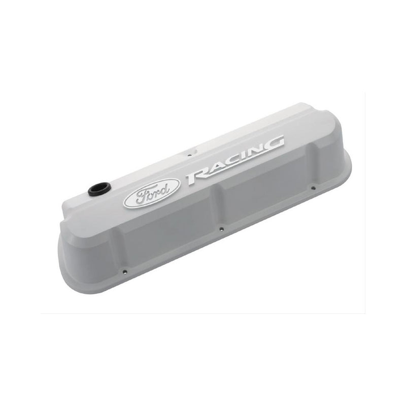 Proform Valve Cover Ford Racing White Die Cast Slant Edge Alloy Pair