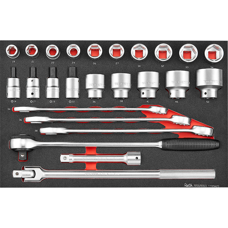 Teng 25Pc Metric 6-Point Socket & Spanner Set