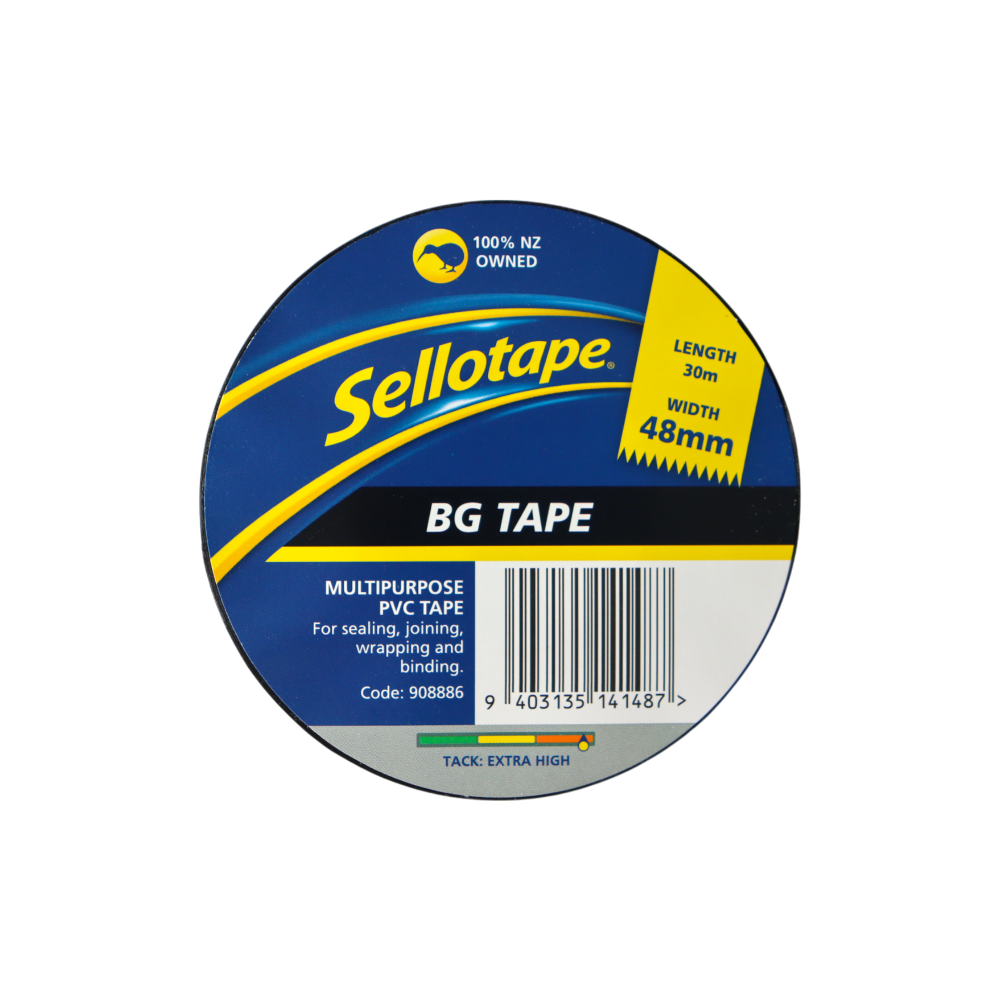 Sellotape 1410 BG Tape Black 48mmx30m Pk 6