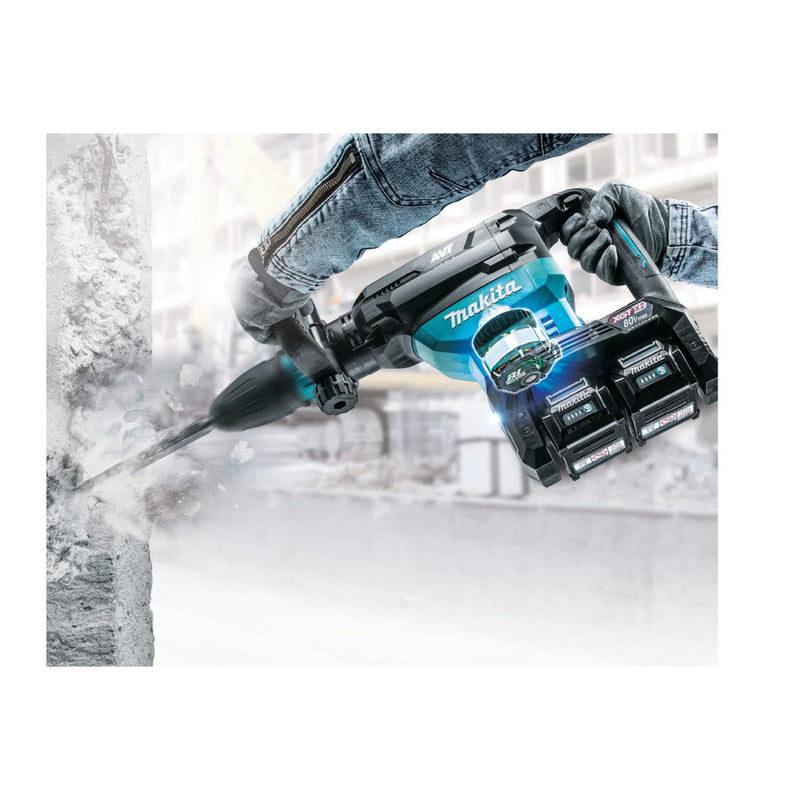 MAKITA 80Vmax (40Vx2) XGT Brushless AWS* Demolition Hammer - SDS-Max - KIT