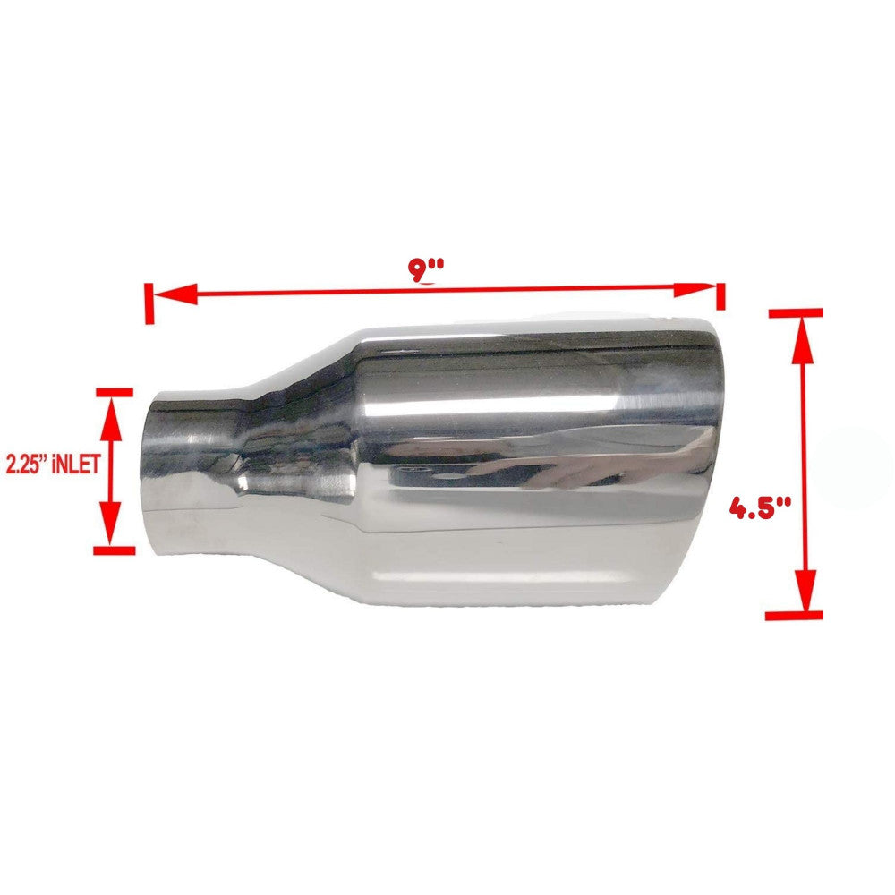 AFTERBURNER Exhaust Tip Slant Oval Inlet 2.25" Outlet 4.5" Overall Length 9"