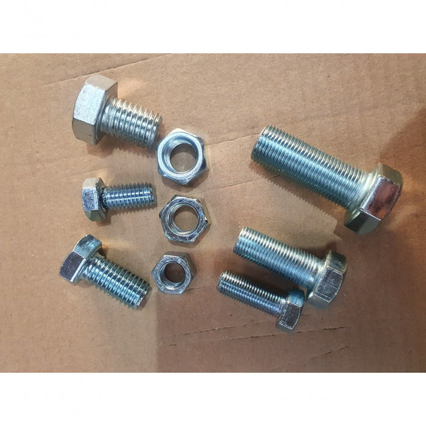 9/16 x 1.1/2 UNF Imperial  10pc Hex Bolt & Nut ZP