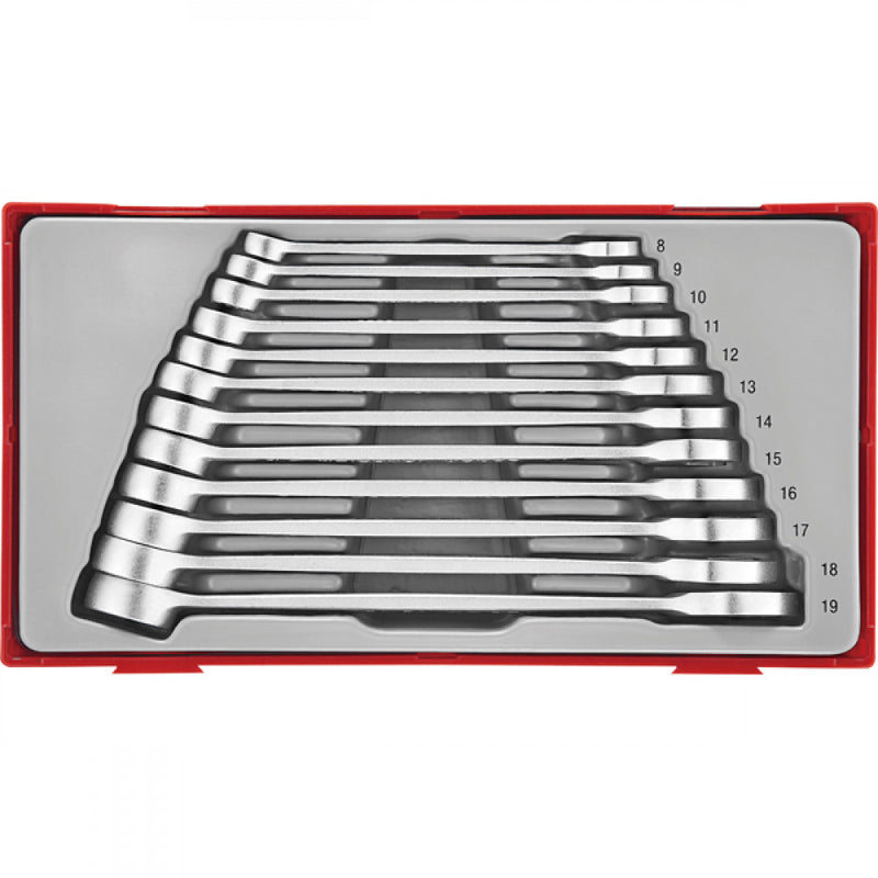 12Pc Anti-Slip Roe Comb. Spanner Set 8-19mm