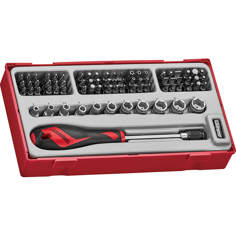 Teng 76Pc Md Bits & Socket Set - Tc-Tray