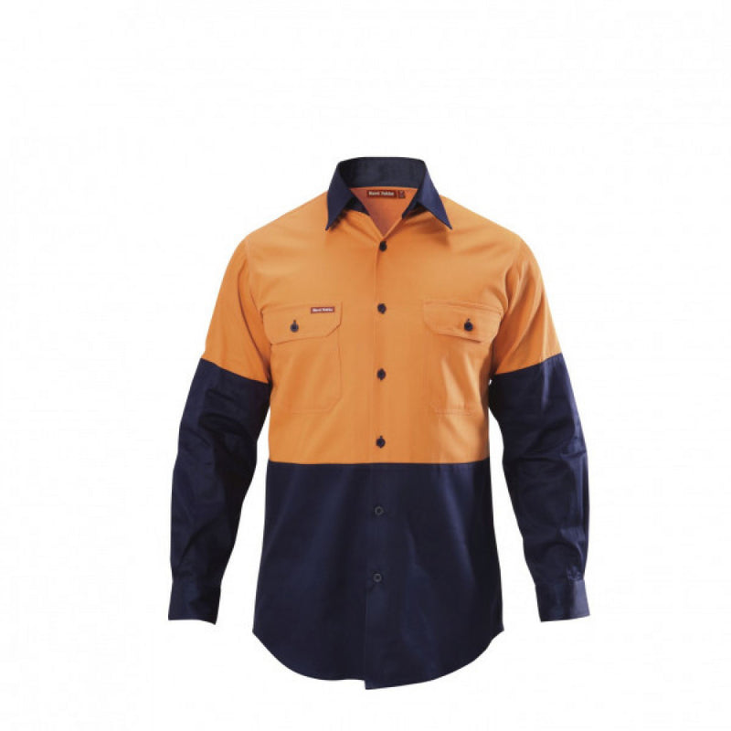 Hard Yakka Foundations Hi-Vis 2 Tone Cotton Long Sleeve