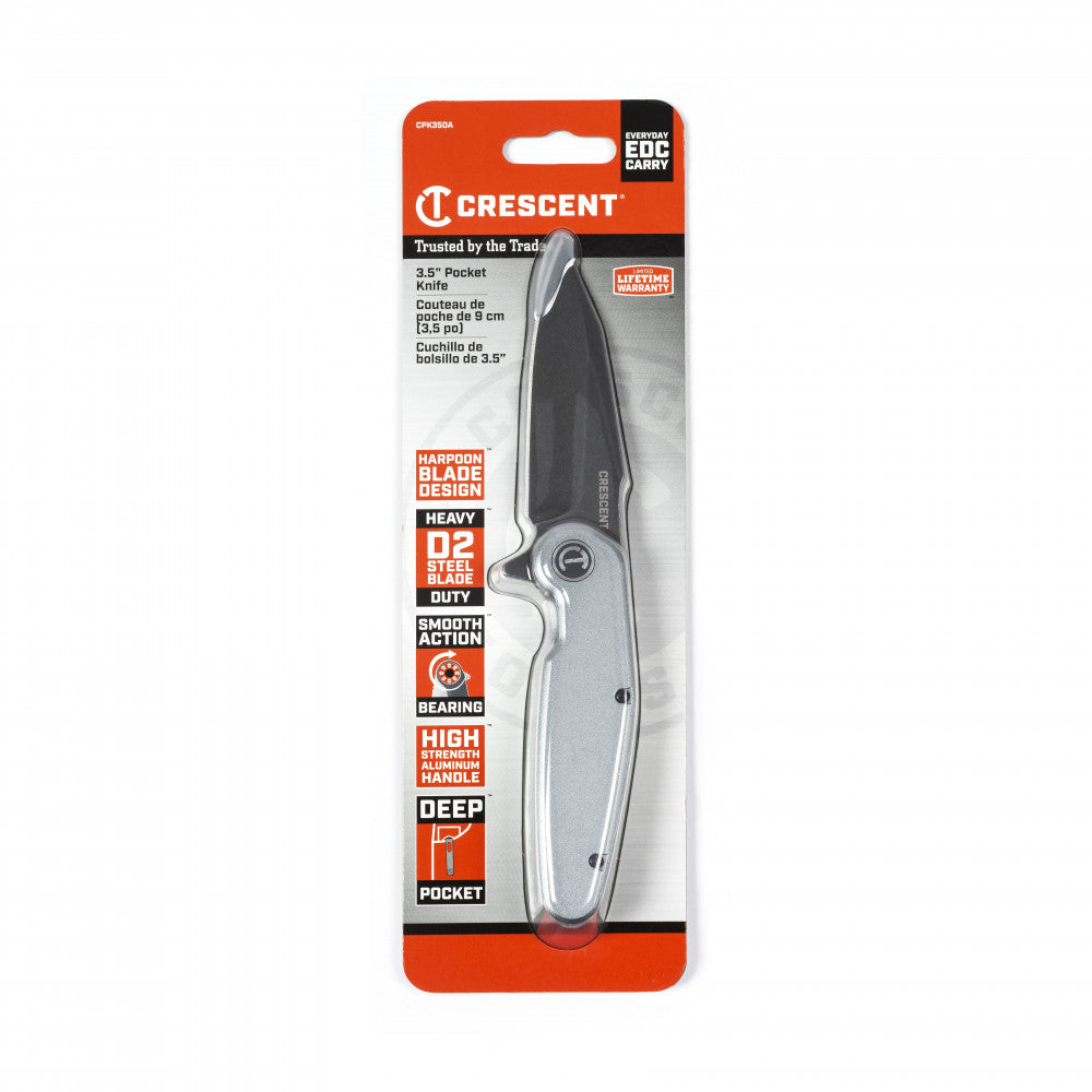 3-1/2" Harpoon Blade Aluminum Handle Pocket Knife