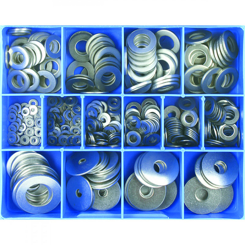 385PC STAINLESS FLAT WASHER ASSORTMENT (MM/IMP)