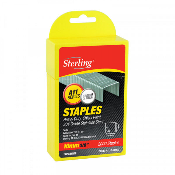 Sterling 140 Series Staples 10mm x 2000 Stainless
