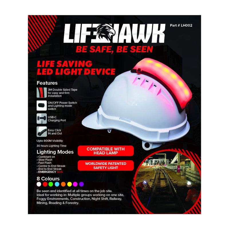 Lifehawk Life Saving LED Light Device With Hard Hat