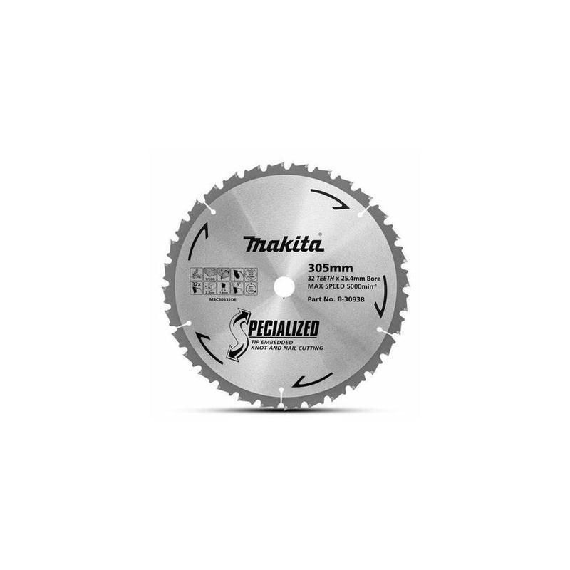 Makita Saw Blade TCT 305x25mm 32T WD/NAIL