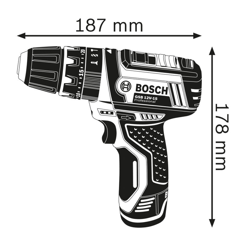 Bosch 12V Cordless Combi Drill GSB12-15 Bare Tool 06019B6901