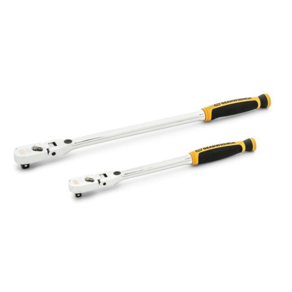 2 Pc. 1/4" & 3/8" Drive 120XP Dual Mat Handle Locking Flex Head Ratchet Set