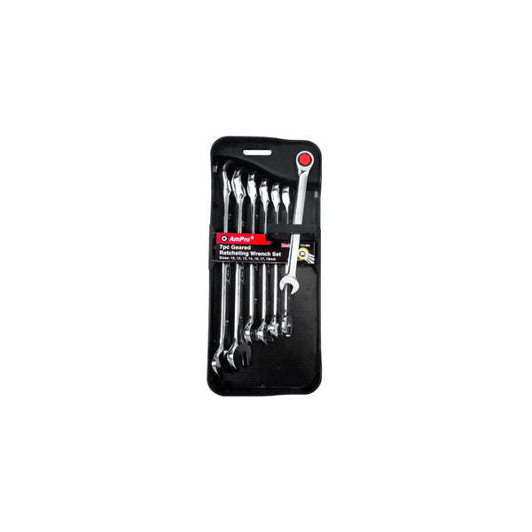 AmPro Geared Wrench Set 7pc-10-19mm