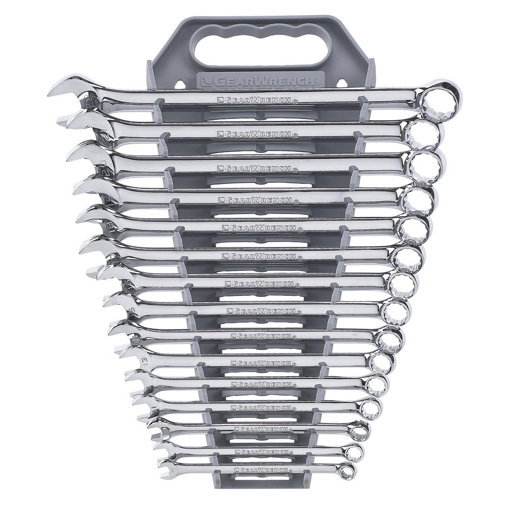 GearWrench Wrench Set Combination Non-Ratcheting Long Pattern Rack MET 15Pc