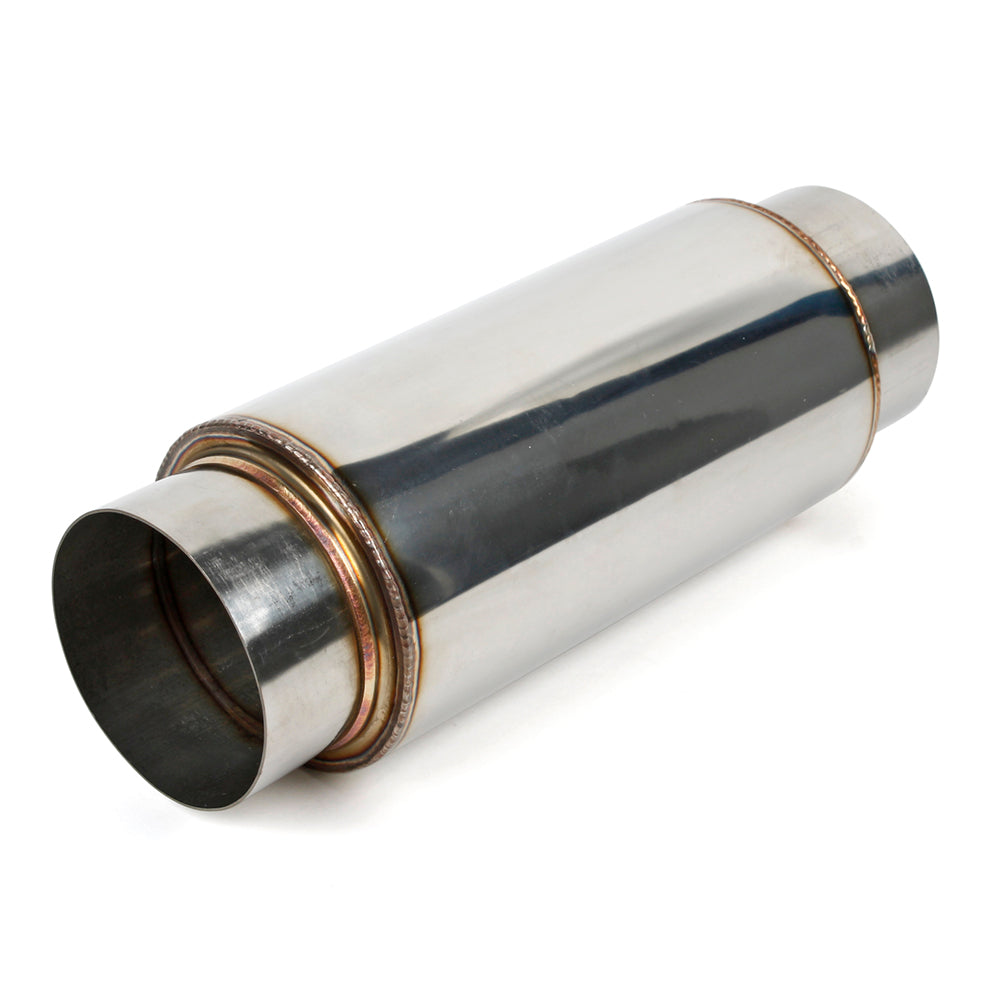 4.0" I.D Inlet/Out 10" Body Resonator Stainless Wool Packed (304 Stainless)