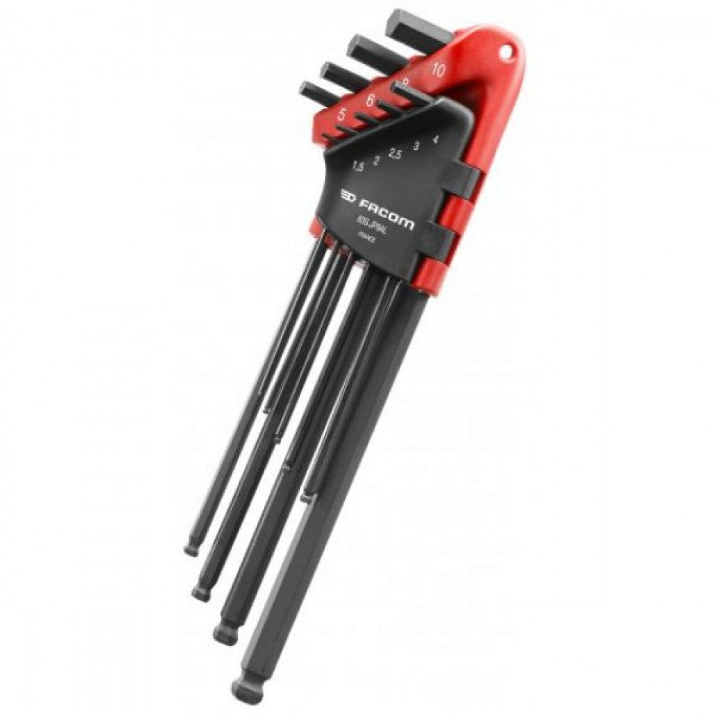 Hex Key Metric 9 Piece Set L/S B/E 1.5-10 mm Facom 83S.JP9AL