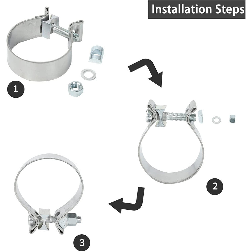 AFTERBURNER Universal Exhaust Band Clamp Narrow Heavy Duty Stainless Steel 3"