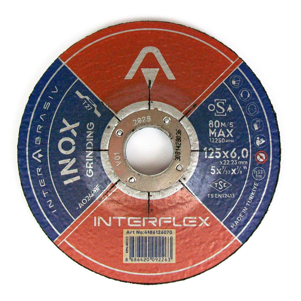 10 Pack Metal Grinding Disc 125mm x 6mm x 22mm