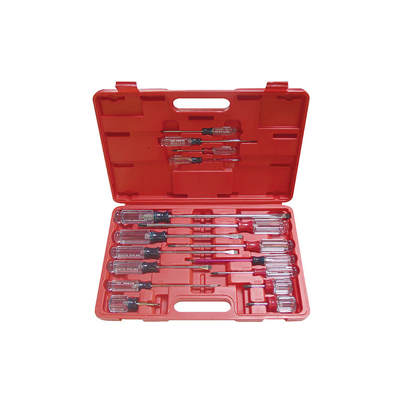 T&E Tools 16Pc Acetate Master Screwdriver Set