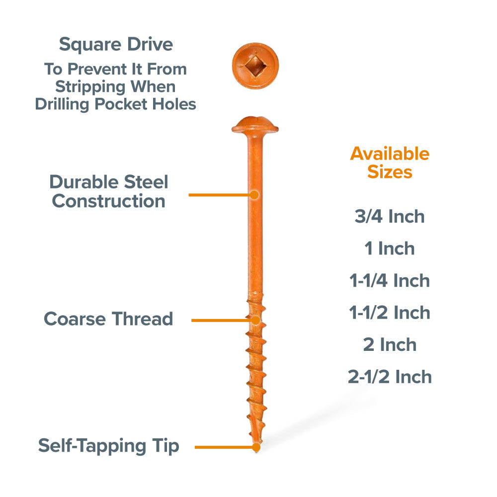 Screws 2-1/2-Inch Coarse 50-pcs