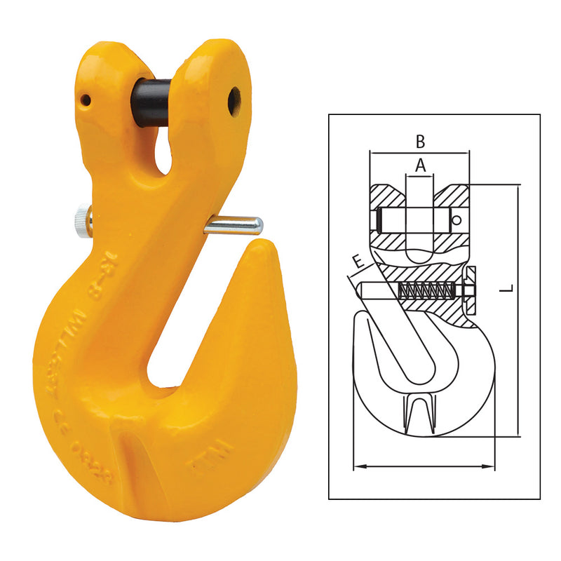 ITM G80 Clevis Shortening Grab Hook W/ Safety Pin-13mm Chain