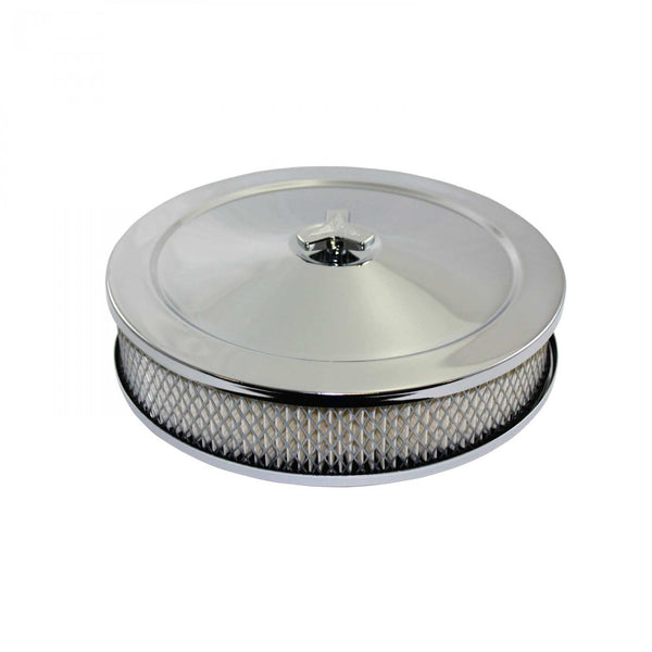 TSP 10" Muscle Car Style Chrome Steel Air Cleaner Kit With Raised Base #TSP4360