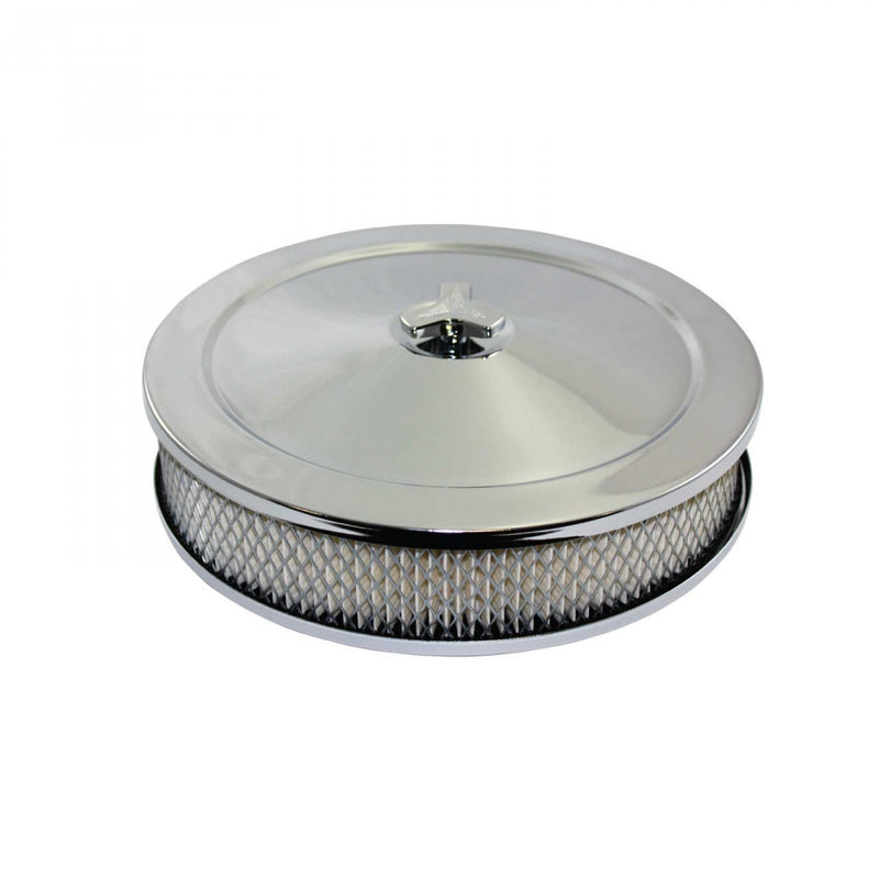TSP 10" Muscle Car Style Chrome Steel Air Cleaner Kit With Raised Base