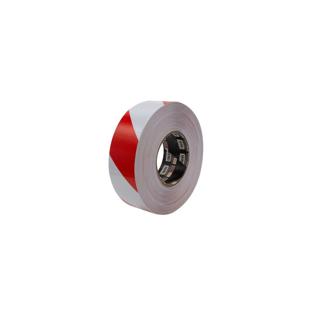 Self Adhesive Reflective Hazard Tape Red & White. 50M x 50mm