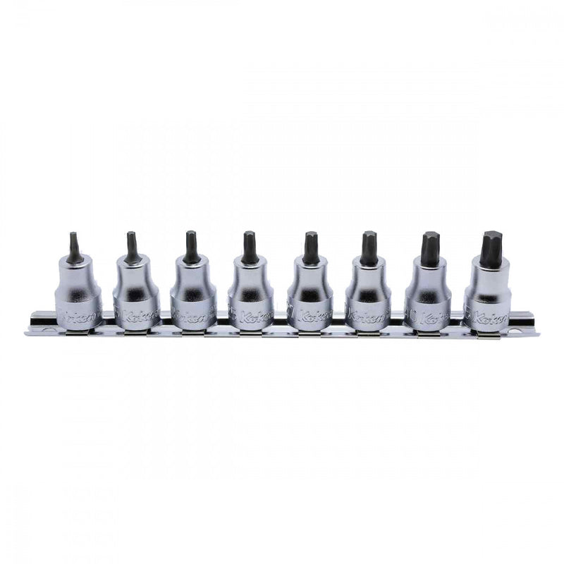 3/8" Dr Torx Socket Set On Rail - 8pc T10-T45