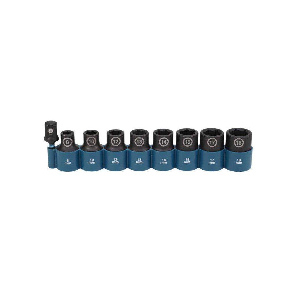 Makita 9-PC 1/2"SOCKETS SET+1/4"ADAPT E-16645