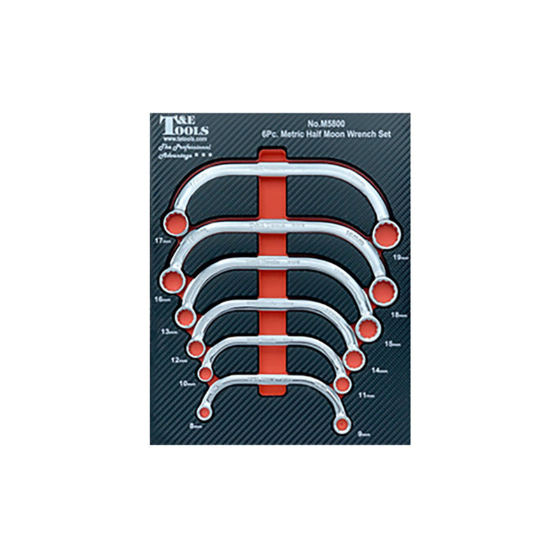 T&E Tools 6-Pc. Half Moon Wrench Set