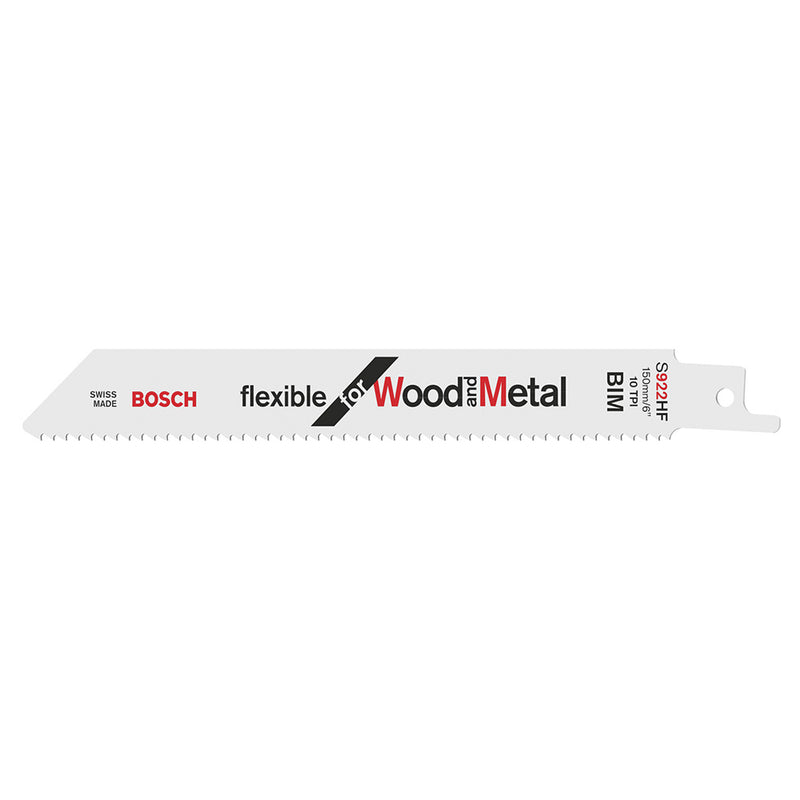 Bosch Sabre Saw Blades, Wood & Metal Cutting 150 mm x 19 x 0.9 mm, 10 TPI