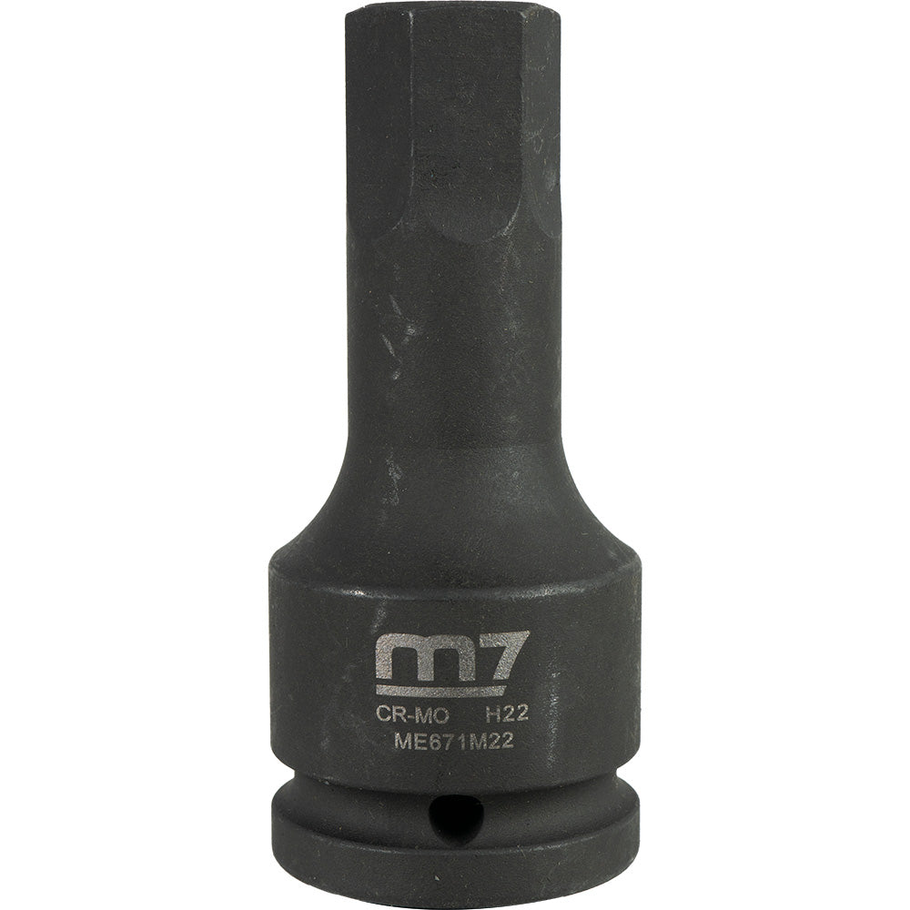 M7 Impact In Hex Socket, 3/4in Drive, 22mm