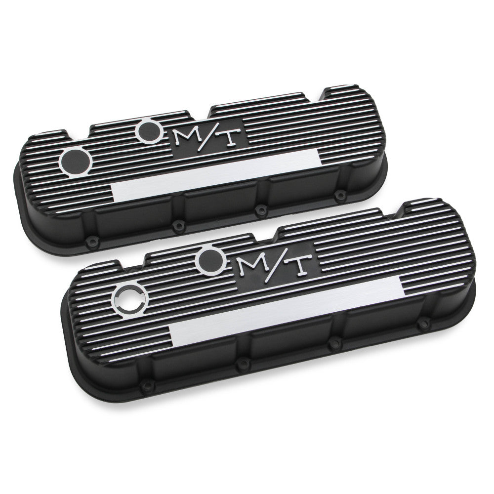 Holley Valve Covers Chev Big Block Black Cast M/T Vintage Series Set#241-85