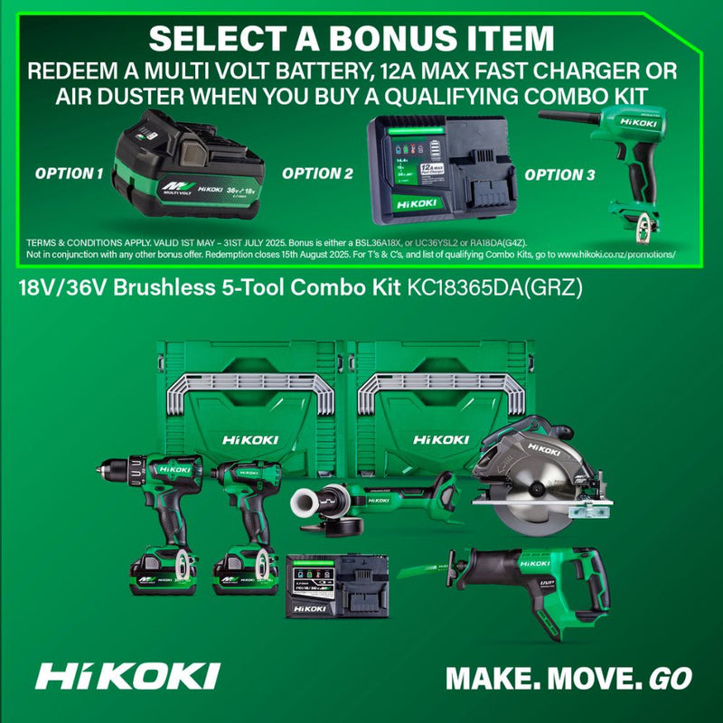 HiKOKI 36V/18V Multi Volt Brushless 5-Tool Kit - KC18365DA(GRZ)