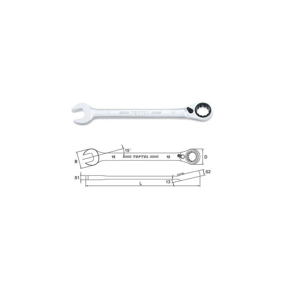 Toptul Wrench Reversable Geared 27mm