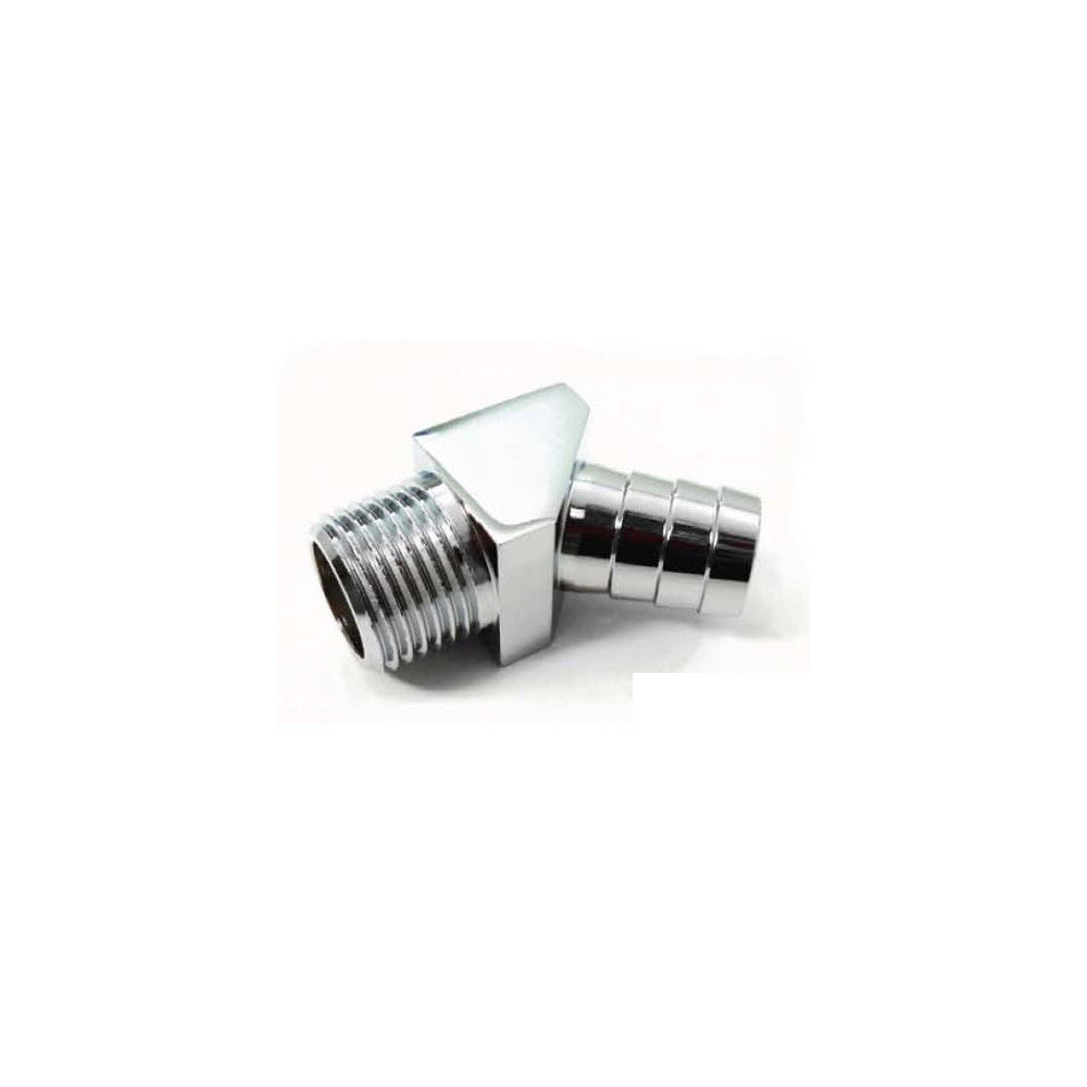 RPC ALUMINUM 45 DEGREE FITTING 1/2″ NPT 5/8″ BARB #4528