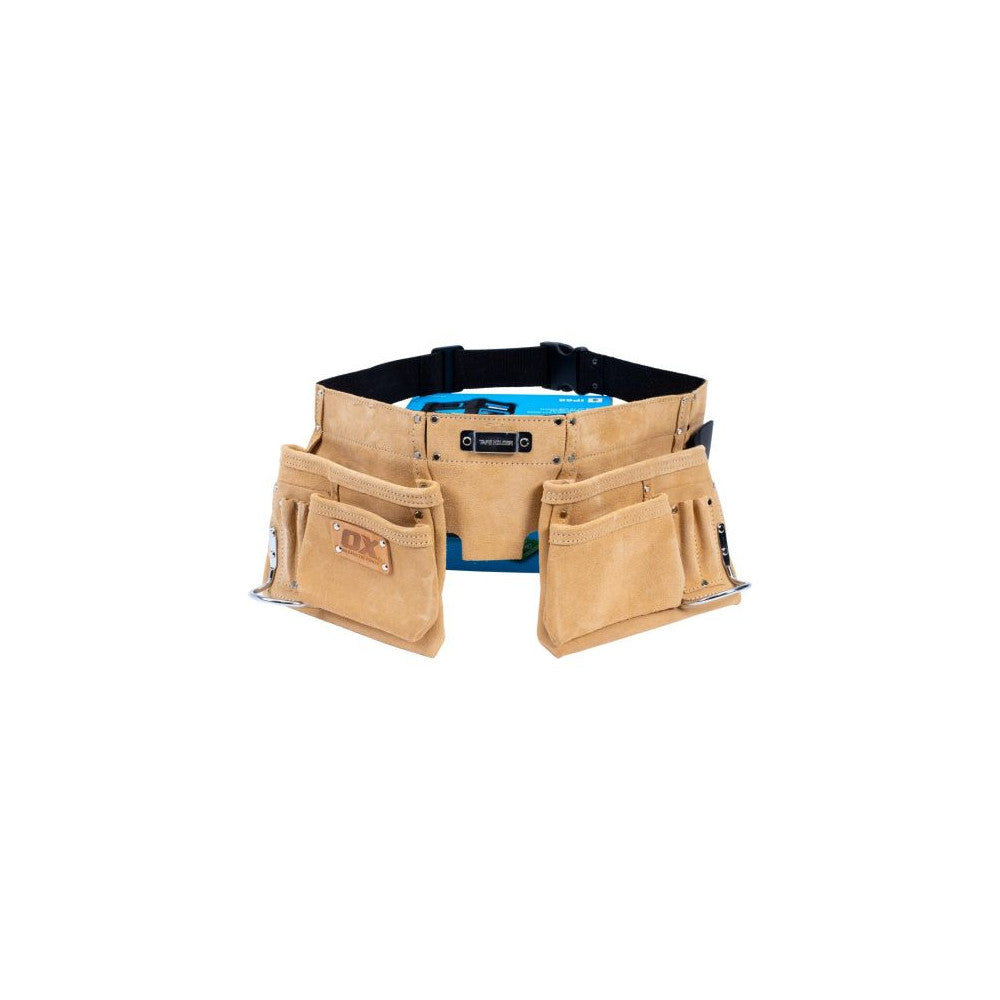 Trade Heavy Duty Suede Leather Double Pocket Tool Belt