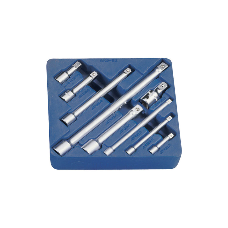 Genius 9 Piece 1/4", 3/8" & 1/2" Dr. Extension Bar Set - Genius