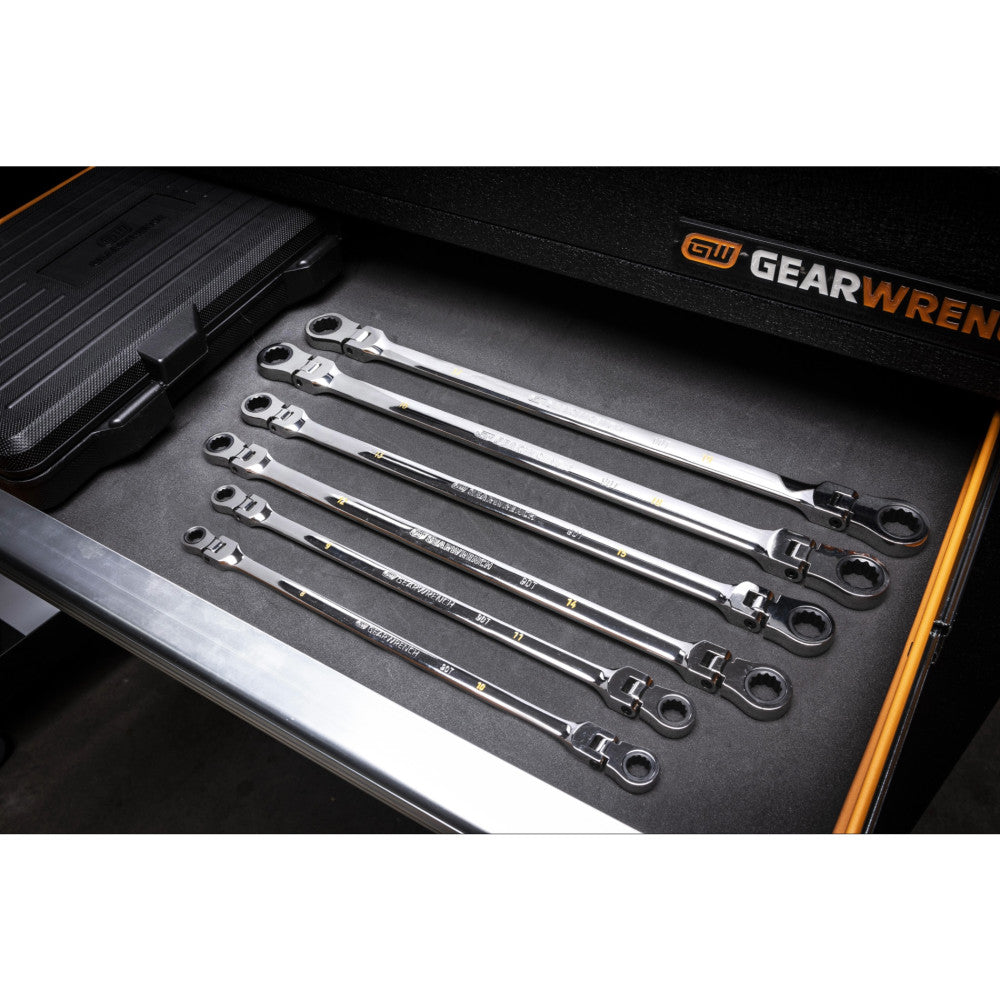 GEARWRENCH 6Pc 90-Tooth 12Pt Metric GearBox™ Double Flex Ratcheting Wrench Set