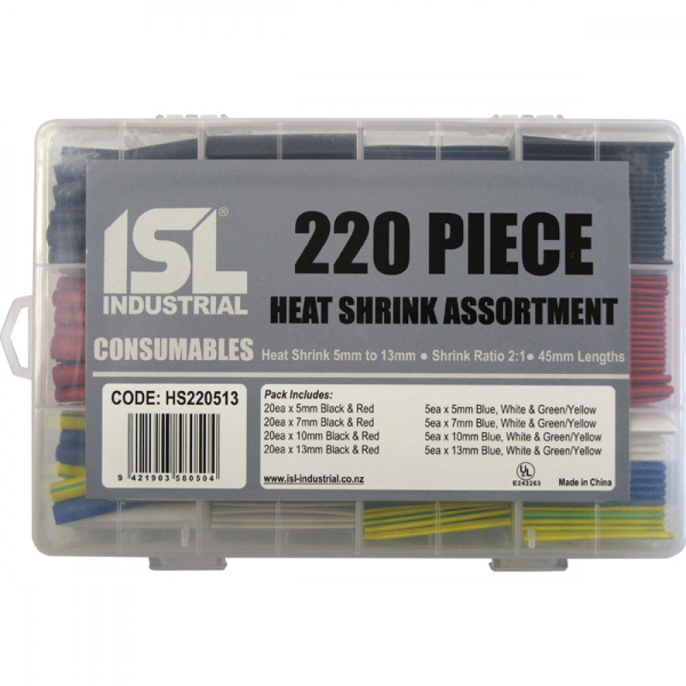 220Pc Isl Heat Shrink Assorment 5-13mm x 45mm