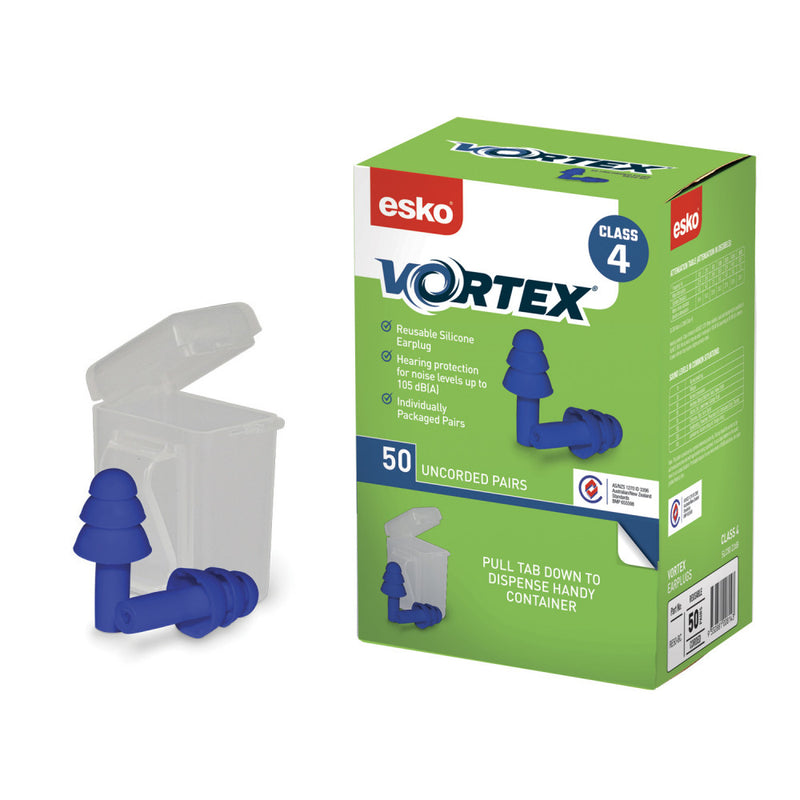 Vortex Reusable Uncorded Earplugs, Class 4, SLC80: 22dB