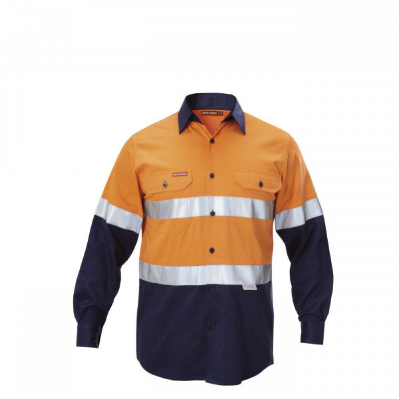 Hard Yakka Foundations Hi-Vis 2 Tone Cotton Long Sleeve