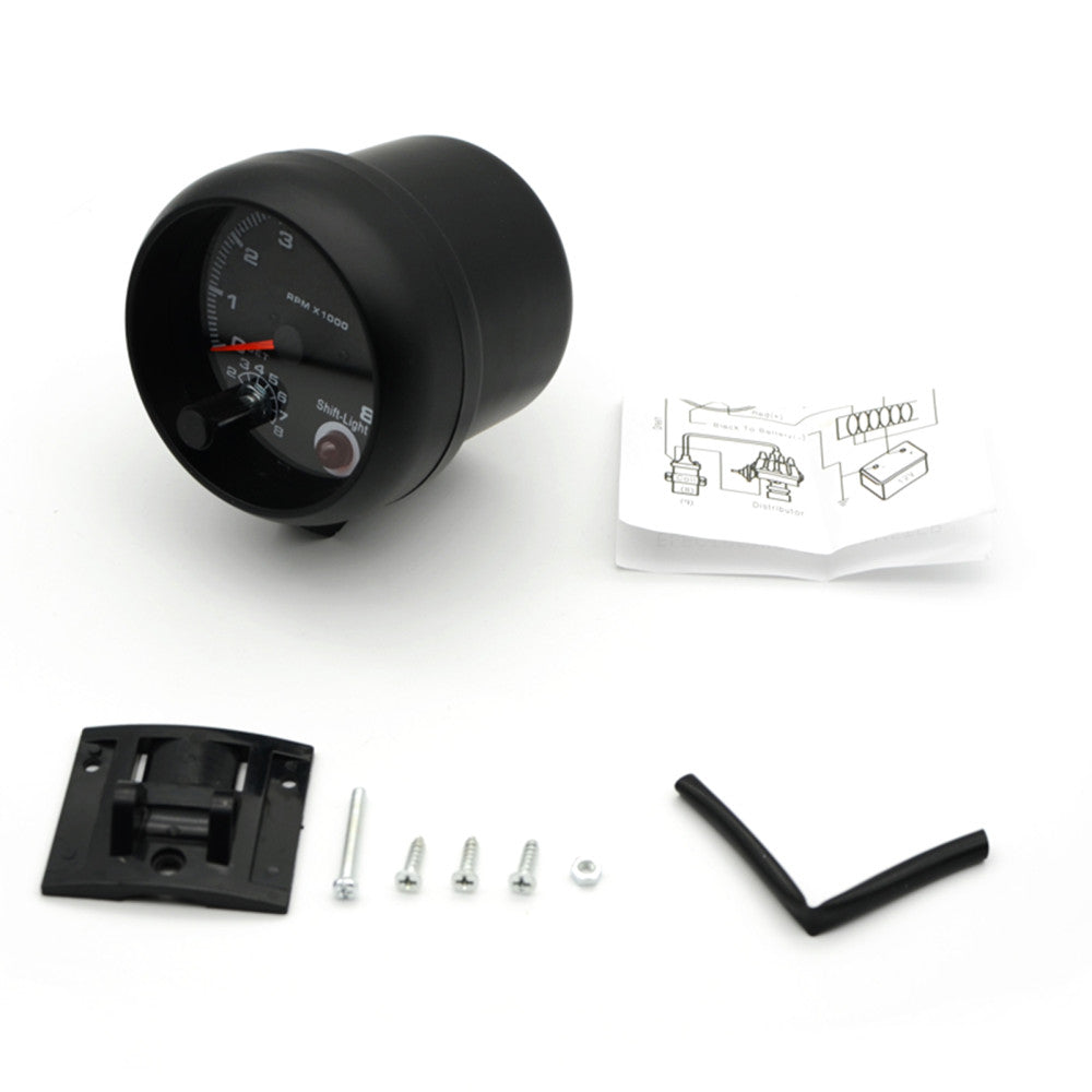 PROTACH Gauge Tach 3-3/4 - Black With Shift Light#PRO001