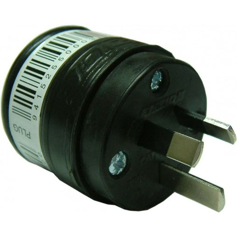 Enzide 1PH Male 3 Pin 10A Rubber Plug LEE200BK