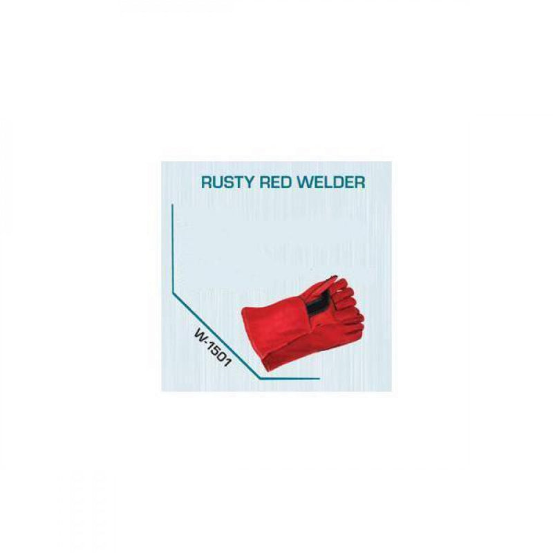 Glove Welding 400mm Red Gauntlet  Kevlar Stitched