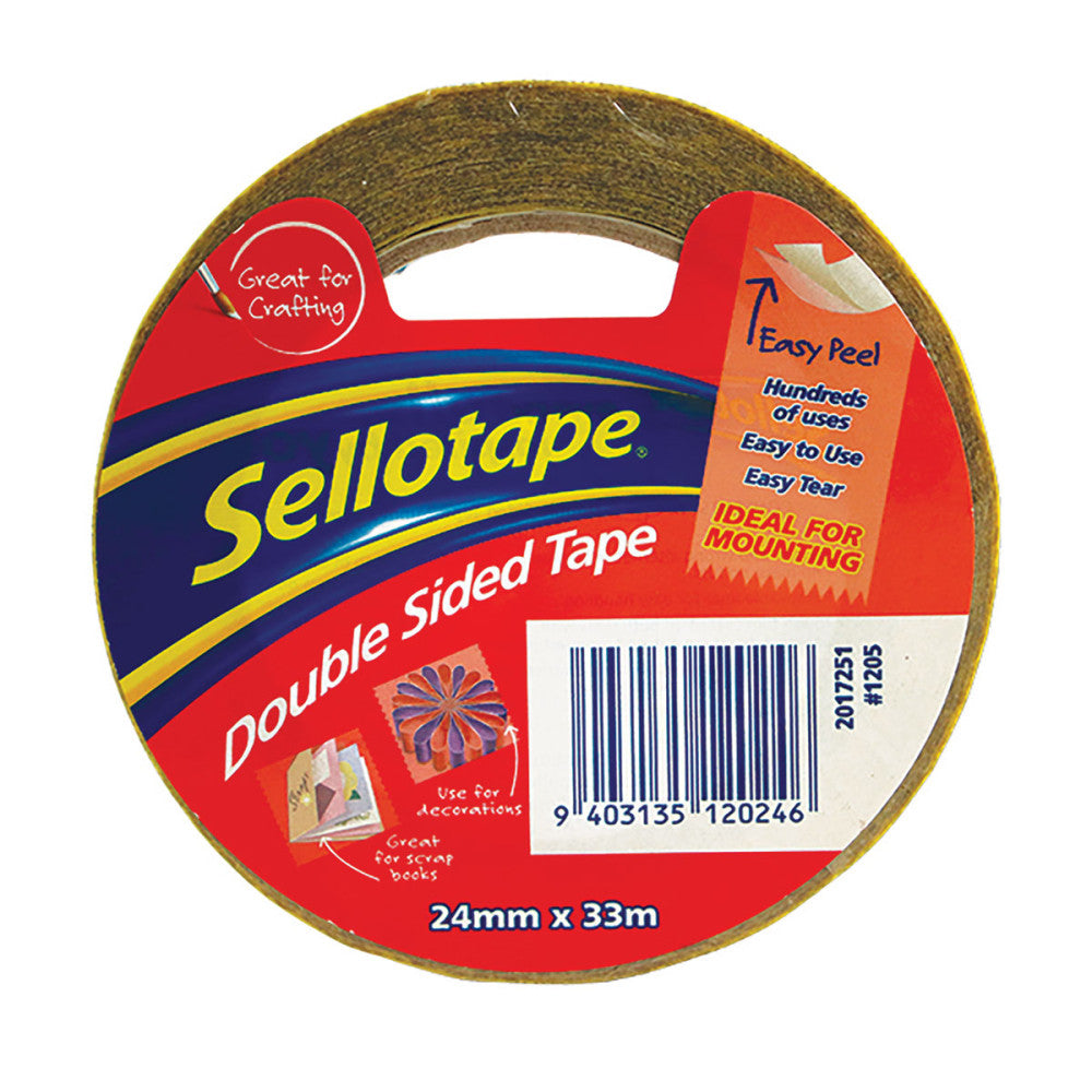 Sellotape 1205 Double-Sided Tape 24x33m Pk 6